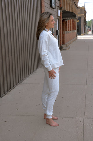 High Neck Zip Up Sweatshirt Set