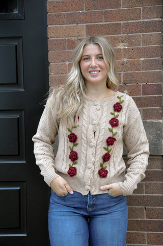 Handmade Crochet Flower Cardigan