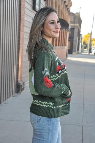Hole In One Intarsia Zip-Up
