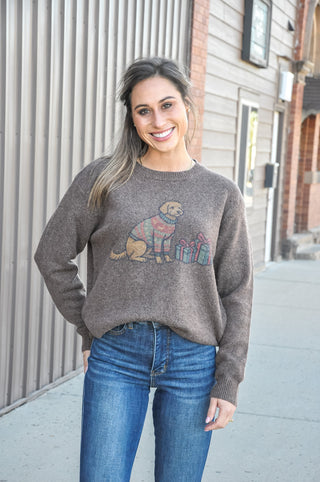 Holiday Puppy Knit Sweater