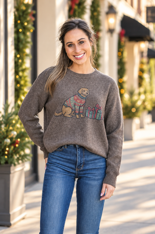 Holiday Puppy Knit Sweater