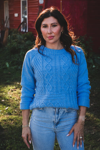 Cable Knitted Baby Blue Sweater | JQ Clothing Co.