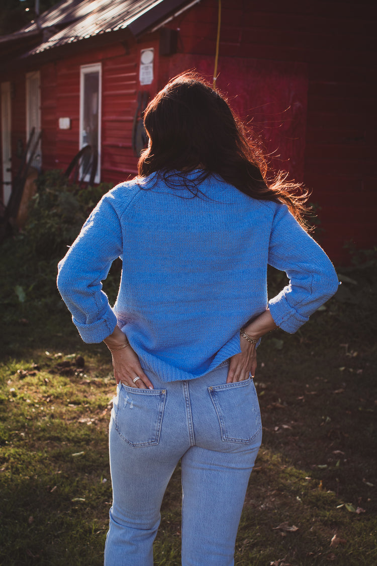 Cable Knitted Baby Blue Sweater | JQ Clothing Co.