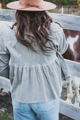 Corded Gray Babydoll Jacket