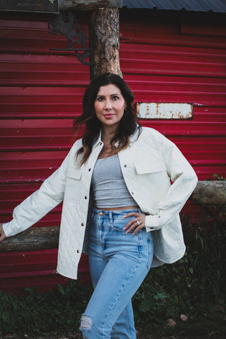 Cream Quilted Puff Jacket