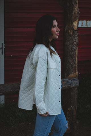 Cream Quilted Puff Jacket