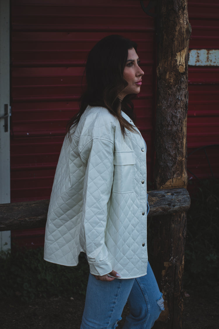 Cream Quilted Puff Jacket