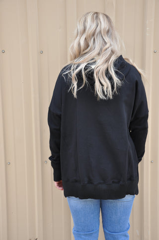 Hooded Dolman Simple Sweatshirt