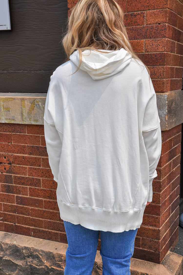 Hooded Dolman Simple Sweatshirt