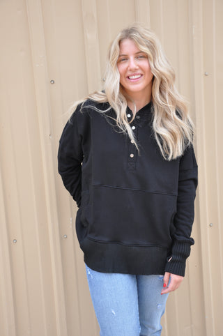 Hooded Dolman Simple Sweatshirt