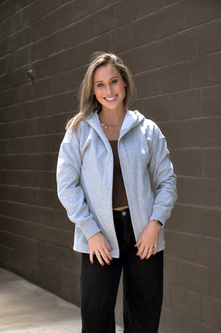 Hoodie Cardigan Brushed French Terry Inner