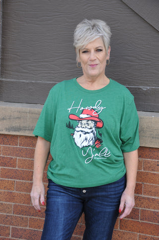 Howdy Ya'll Santa Christmas Tee