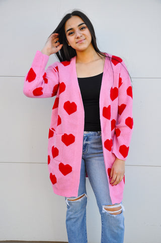 I Heart You Pink Cardigan