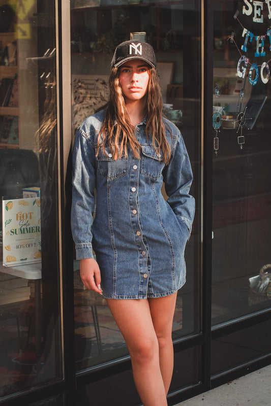 Fitted Denim Utility Dress | JQ Clothing Co. 1