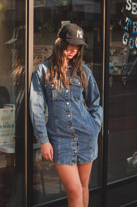 Fitted Denim Utility Dress | JQ Clothing Co. 2