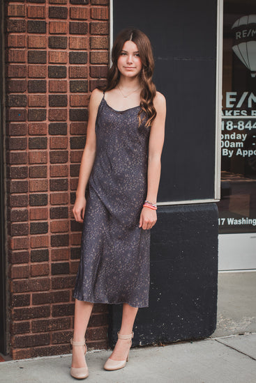 Subtle Leopard Satin Slip Dress | JQ Clothing Co.