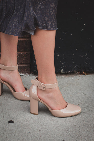 Kaili Patent Nude Ankle Strap Heel - JQ Clothing Co. 1
