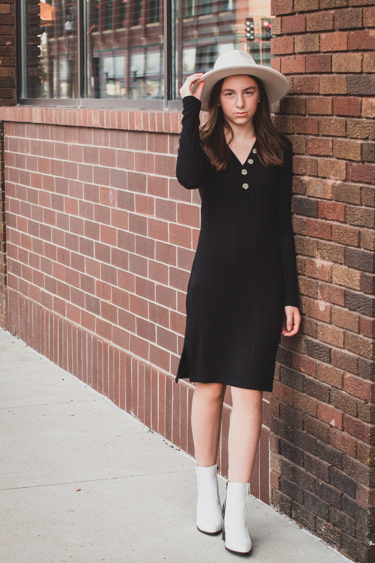 Cool Weather Classic Ribbed Knit Dress