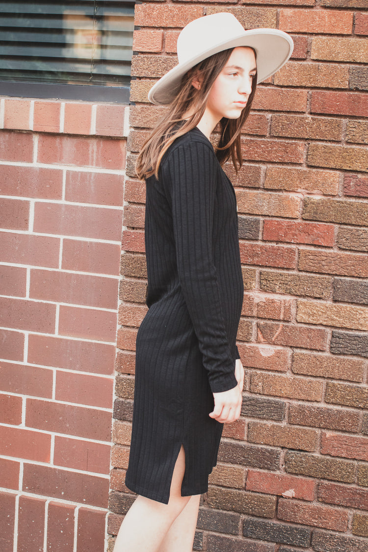 Cool Weather Classic Ribbed Knit Dress