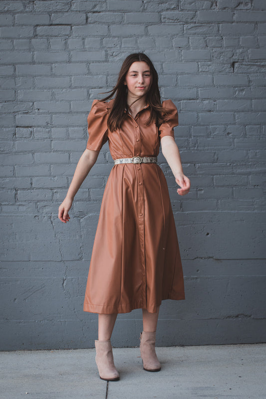 On The Ranch Pleather Midi Dress | JQ Clothing Co.