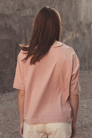 Smiley Stitched Cut Hem Tee