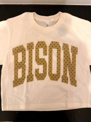 Bison Green & Gold Polka Dot Graphic Tee