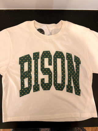 Bison Green & Gold Polka Dot Graphic Tee