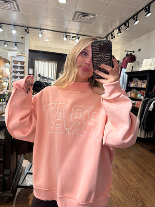 PRAY Embroidered Mock Neck Sweatshirt