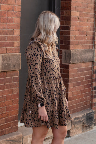 Mocha Please Long Sleeve Dress