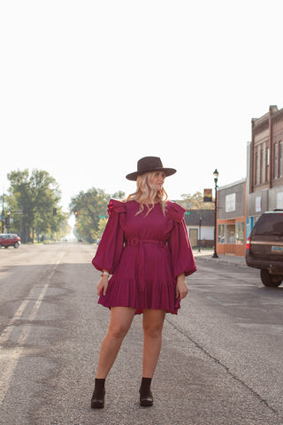 Textured Bubble Sleeve Mini Dress | JQ Clothing Co.