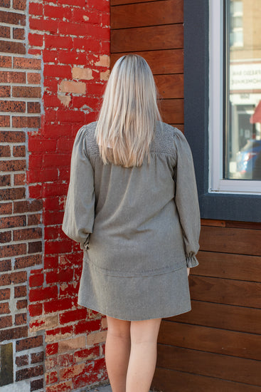 Layered Long Sleeve Button Up Dress | JQ Clothing Co.