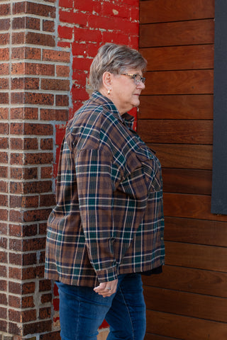 Mocha Checker Curvy Plaid Shacket | JQ Clothing Co.