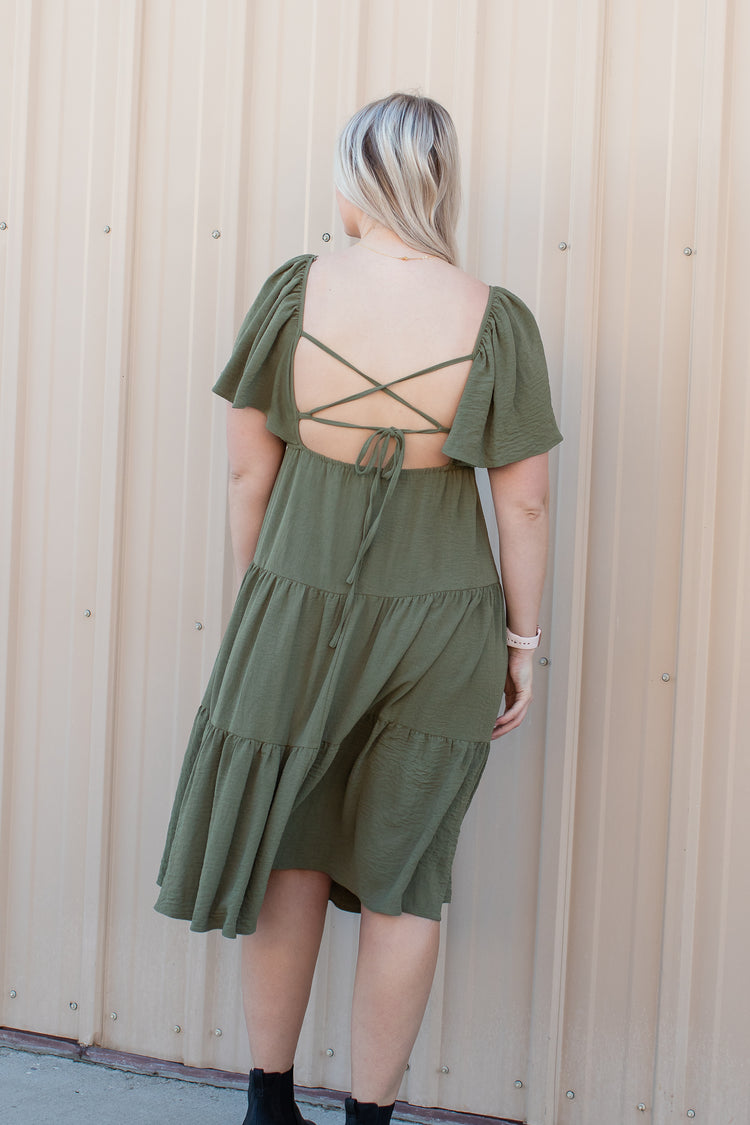 Open Tied Back Flounce Dress | JQ Clothing Co.