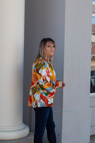 Mustard Mix Print Blouse | JQ Clothing Co.