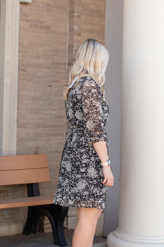 Dainty Printed Long Sleeve Dress | JQ Clothing Co.