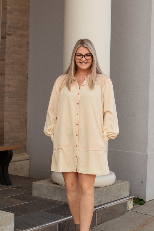 Layered Long Sleeve Button Up Dress | JQ Clothing Co.
