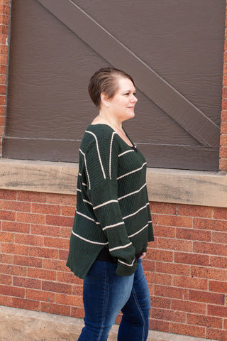 Hunter Curvy Stripe Knit Sweater