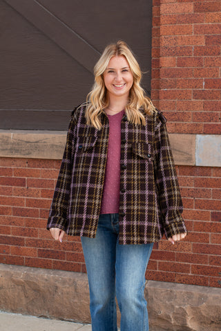 Chocolate Brown Plaid Shacket | JQ Clothing Co.