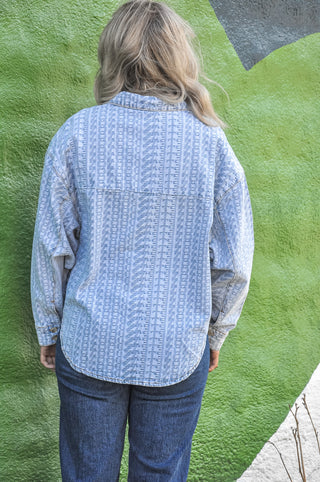 Jacquard Textured Denim Shirt