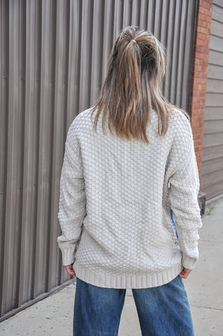 Knit Body Denim Layered Jacket