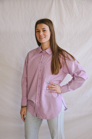 Lavender Haze Button-Down Blouse