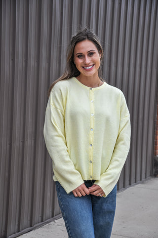 LS Crew Neck Lightweight Cardigan, view 3