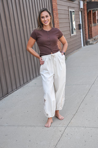 Lace Detail Balloon Pants