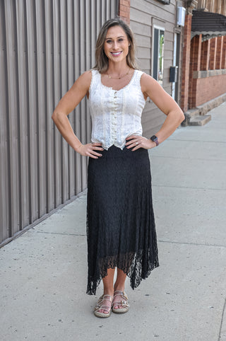Lace Handkerchief Midi Skirt, view 7