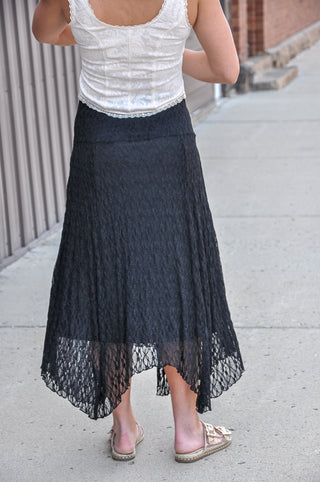 Lace Handkerchief Midi Skirt, view 5