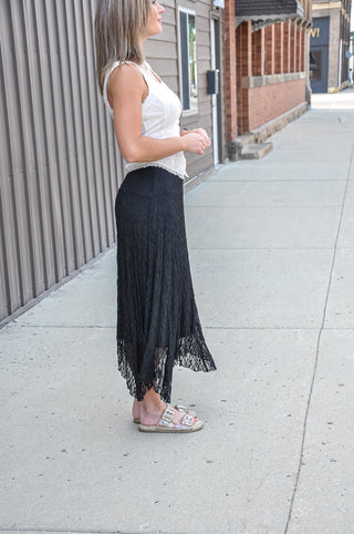 Lace Handkerchief Midi Skirt, view 3