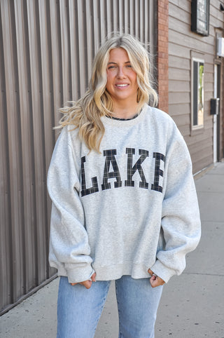 Check Embroidered "Lake" Mock Neck Sweatshirt | JQ Clothing Co.