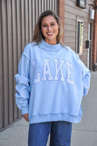 'Lake' Gingham Applique Sweatshirt | JQ Clothing Co.