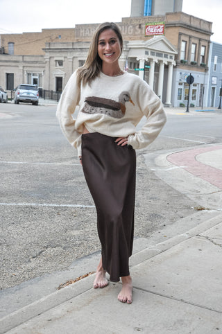 Moonbeam Satin Swing Skirt