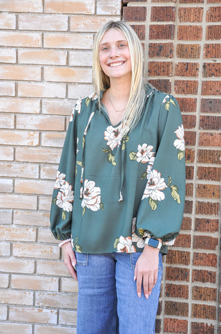 Large Floral Printed Blouse